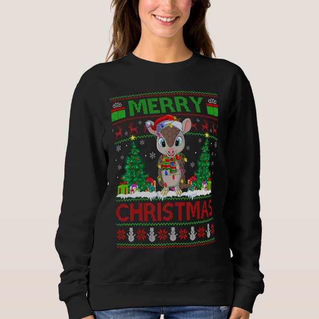 Armadillo   Xmas Tree Ugly Santa Armadillo Christm Sweatshirt (Front)