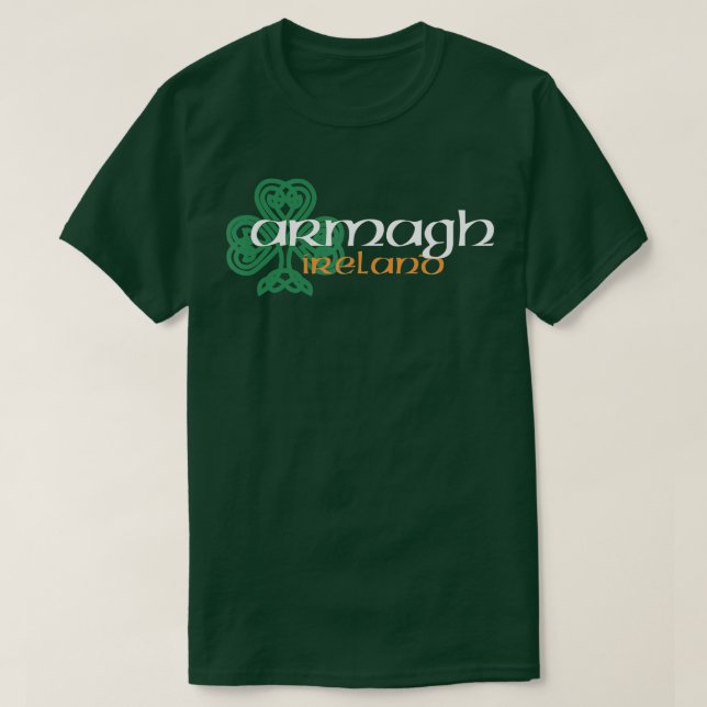 ARMAGH Irish American Celtic Shamrock  T-Shirt (Design Front)