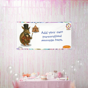 Armand, armadillo ringmaster banner