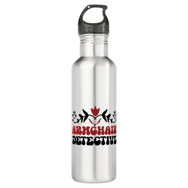 Armchair detective 710 ml water bottle (Front)