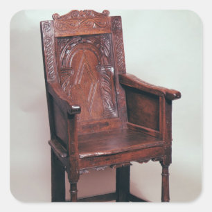 Armchair with arcaded back and boxed sides square sticker