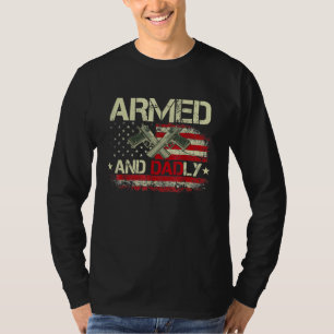 Armed And Dadly Vintage  Deadly Father For Father  T-Shirt