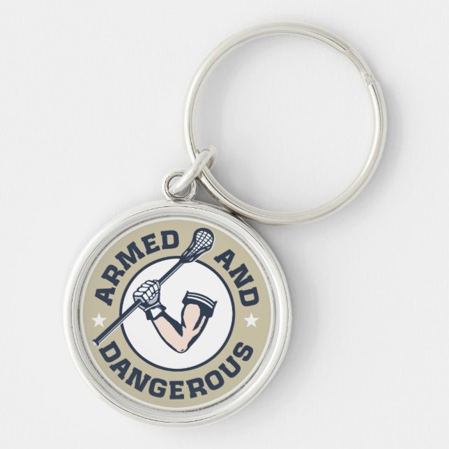 Armed and Dangerous Lacrosse Keychain (Front)