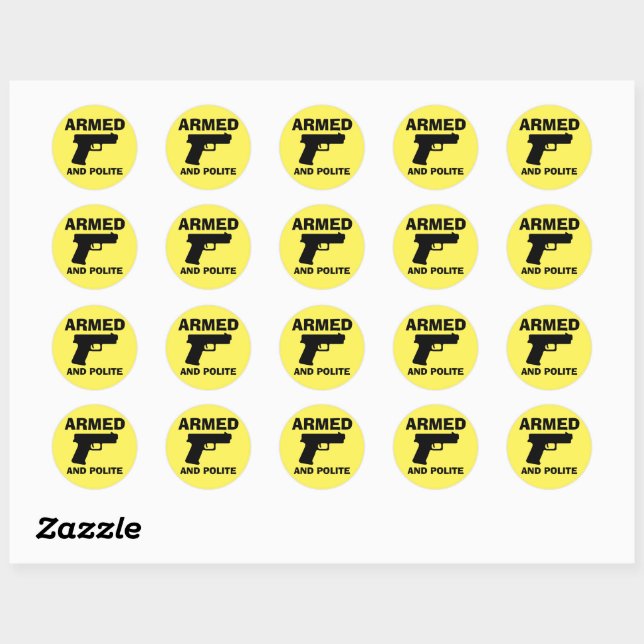 ARMED AND POLITE Round Stickers (Sheet)