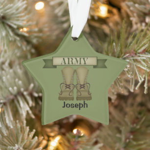 Armed Forces Army Boots Personalised Ornament