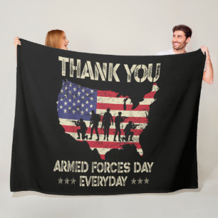Armed Forces Day Fleece Blanket