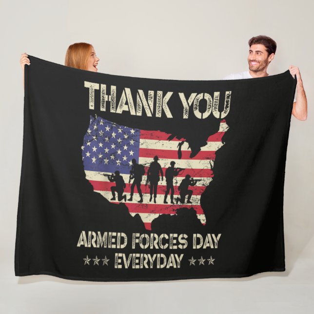 Armed Forces Day Fleece Blanket (In Situ)