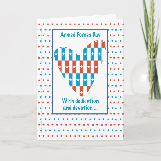 Armed Forces Day Patriotic Place In Heart Thank Yo Thank You Card (Front)