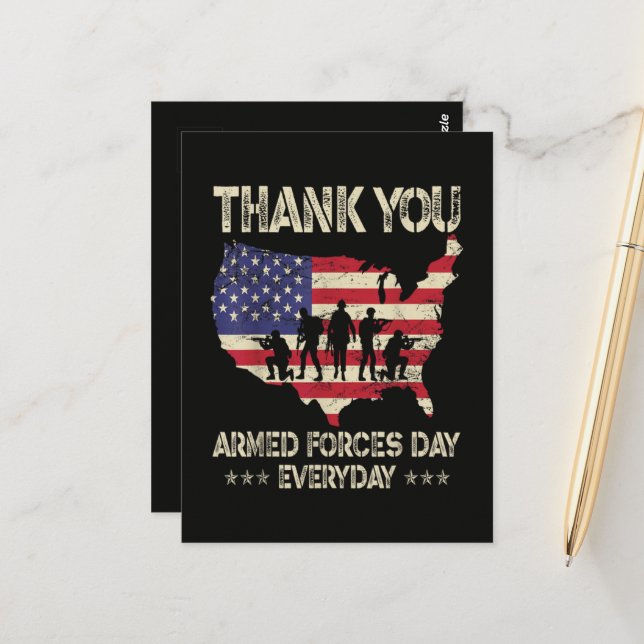 Armed Forces Day Postcard (Front/Back In Situ)