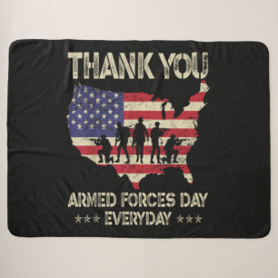Armed Forces Day Sherpa Blanket