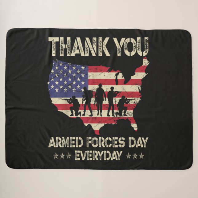 Armed Forces Day Sherpa Blanket (Front (Horizontal))