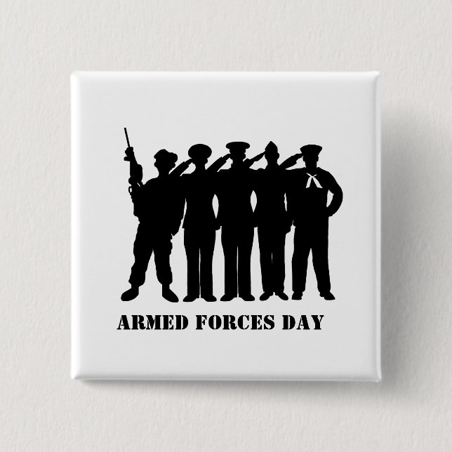 Armed Forces Day   Silhouettes Button (Front)