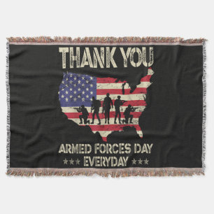 Armed Forces Day Throw Blanket