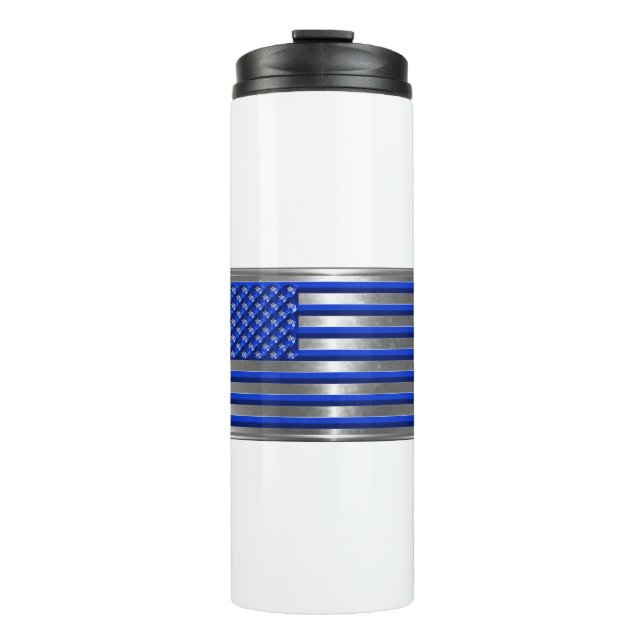 Armed Forces & Law Enforcement USA Flag Tribute Thermal Tumbler (Front)