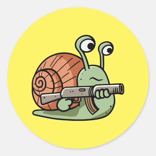 Armed Snail Classic Round Sticker (Front)