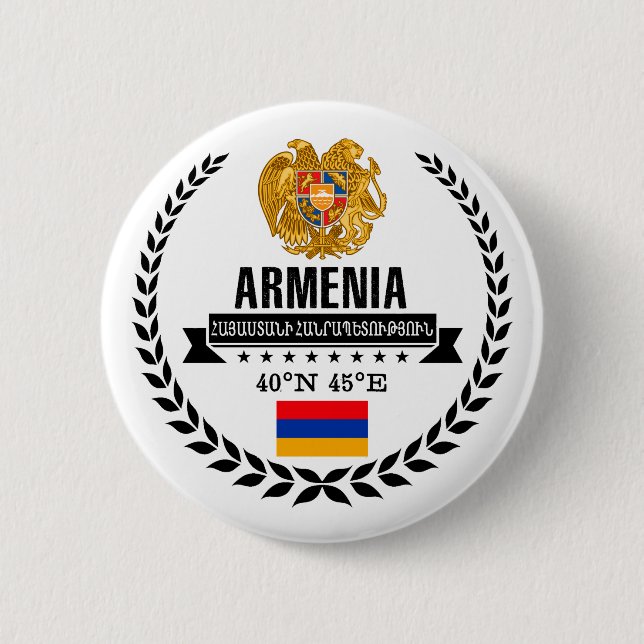 Armenia 6 Cm Round Badge (Front)