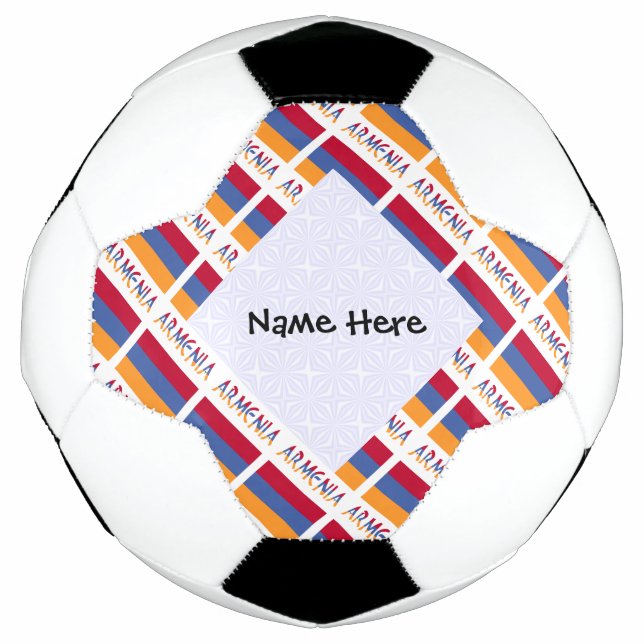 Armenia and Armenian Flag Tiled Personalised  Soccer Ball (Front)
