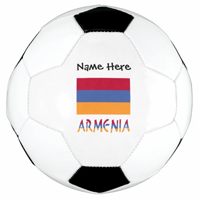 Armenia and Armenian Flag with Your Name Soccer Ba Soccer Ball (Front)