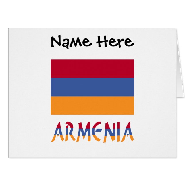Armenia Armenian Flag Black Personalisation  (Front Horizontal)