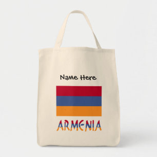 Armenia Armenian Flag Black Personalisation Tote Bag