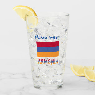 Armenia Armenian Flag Blue Personalisation Glass