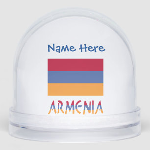 Armenia Armenian Flag Blue Personalized Snowglobe