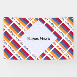 Armenia Armenian Flag Tiled Black Personalisation Banner
