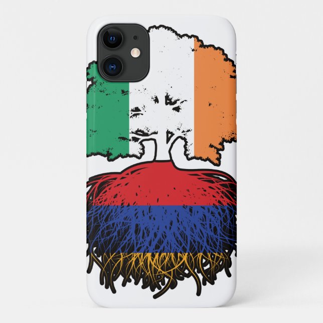 Armenia Armenian Irish Ireland Tree Roots Flag Case-Mate iPhone Case (Back)