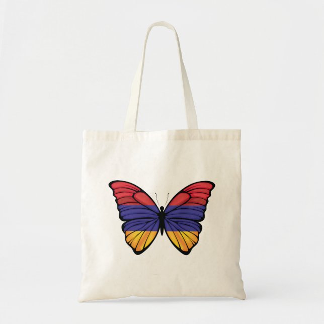 Armenia Butterfly pride Flag T-Shirt Throw Pillow  Tote Bag (Front)