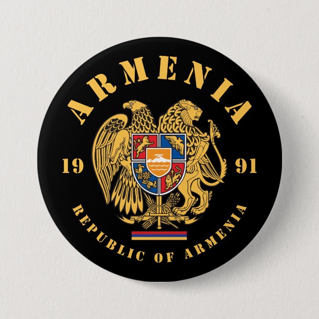 Armenia Coat of Arms 7.5 Cm Round Badge (Front)