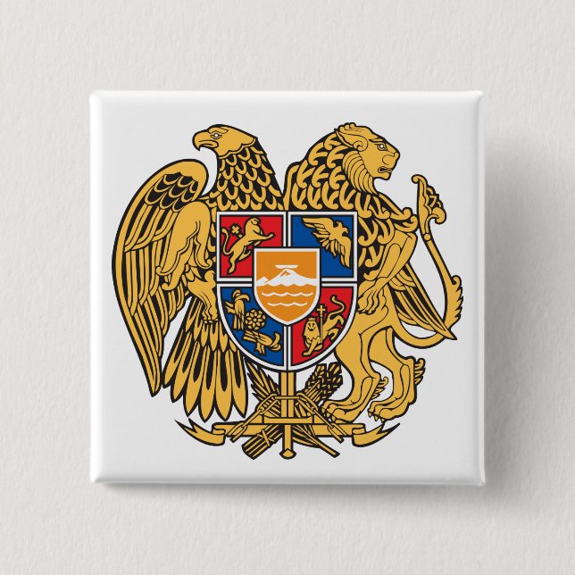 Armenia Coat of Arms Button (Front)