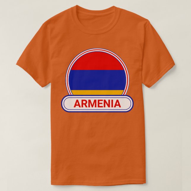 Armenia Country Badge Armenia Flag T-Shirt (Design Front)