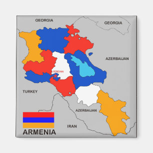 armenia country political map flag magnet
