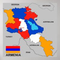 armenia country political map flag