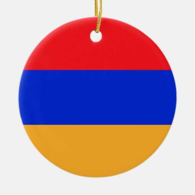 Armenia flag ceramic tree decoration (Front)