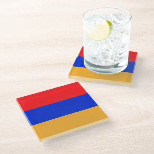 Armenia flag glass coaster