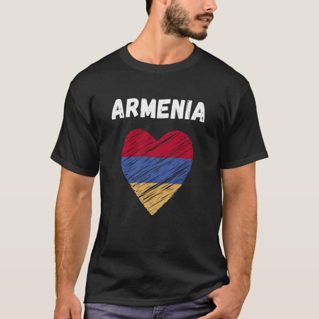 Armenia Flag Holiday Armenia Heart Armenian Flag T-Shirt (Front)
