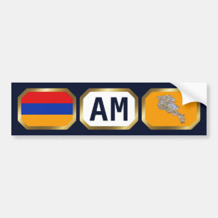 Armenia Flag Map Code Bumper Sticker