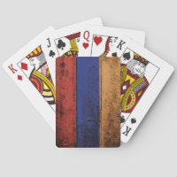 Armenia Flag on Old Wood Grain