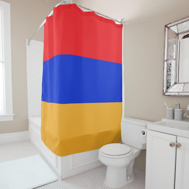 Armenia flag shower curtain (In Situ)