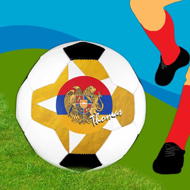 Armenia Football & Gold Armenian Flag Soccer Ball (Creator Uploaded)