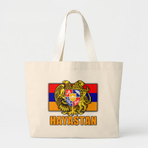 Armenia Hayastan Coat of Arms Large Tote Bag
