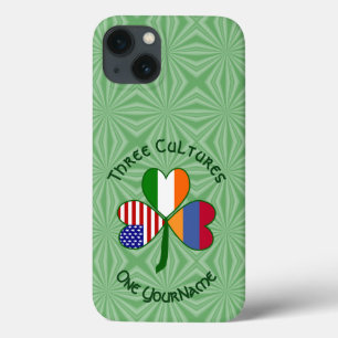 Armenia Ireland USA Shamrock Flag Personalise iPhone 13 Case