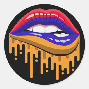 Armenia lips pride root flag classic round sticker