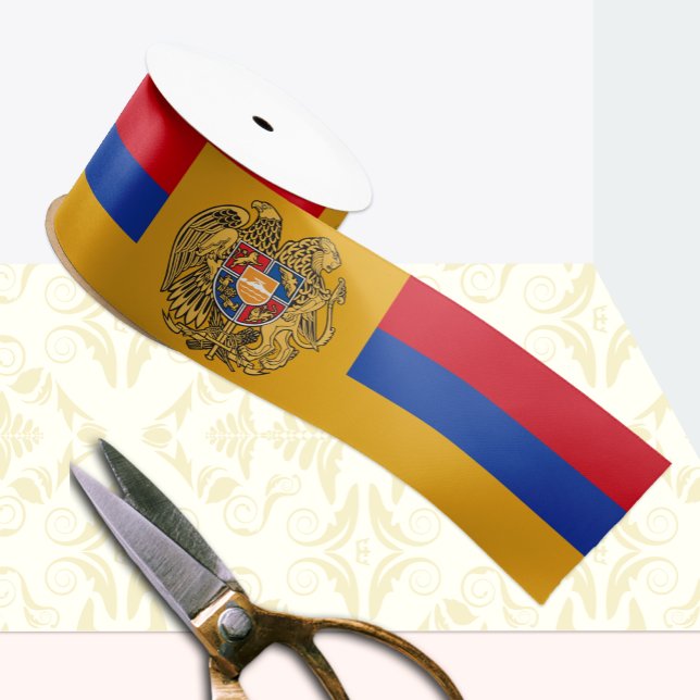 Armenia Ribbon, Emblem, patriotic, Armenian Flag Satin Ribbon (Creator Uploaded)