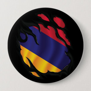 Armenia Ripped Flag 10 Cm Round Badge