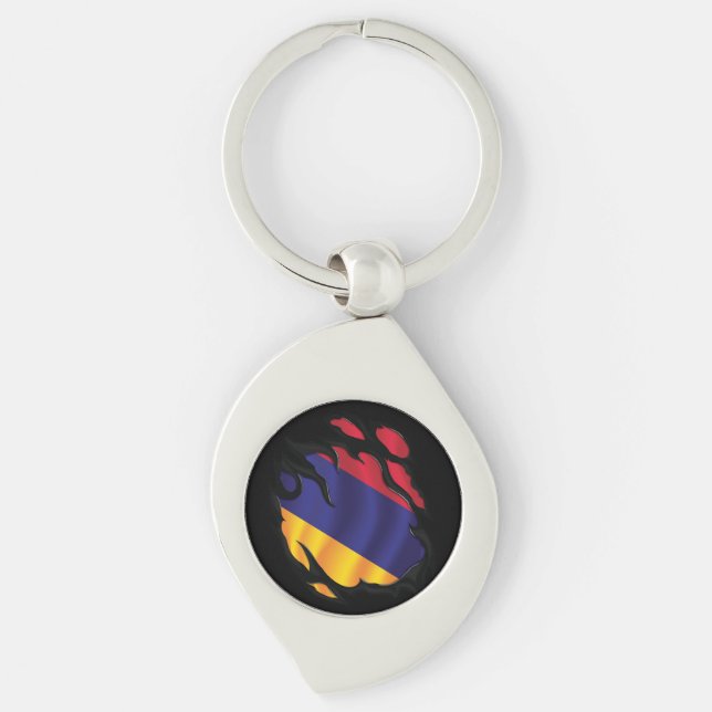 Armenia Ripped Flag Key Ring (Front)