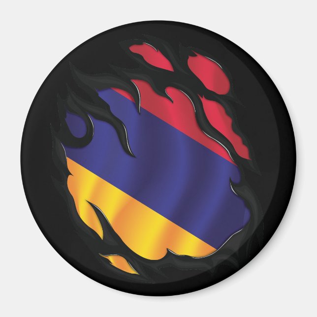 Armenia Ripped Flag Magnet (Front)