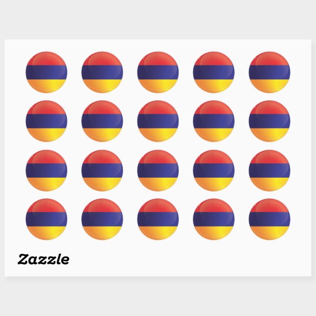 Armenia  Round Icon Flag Classic Round Sticker (Sheet)