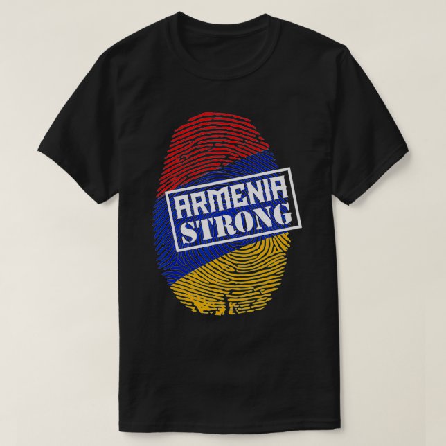 Armenia Strong Distressed Armenian Flag Country Na T-Shirt (Design Front)